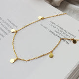 925 Silver Disc Clavicle Necklace Boho Punk Rock Jewelry