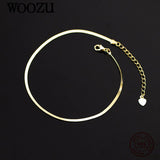 925 Sterling Silver Golden Snake Bone Anklet for Women