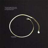925 Sterling Silver Golden Snake Bone Anklet for Women