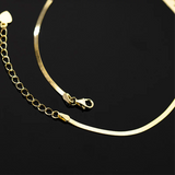 925 Sterling Silver Golden Snake Bone Anklet for Women