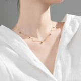 925 Silver Green Zircon Necklace for Women Charms Style Wedding Jewelry
