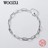 925 Silver Rock Link Chain Charm Bracelet Bangle Hip Hop Jewelry Gift