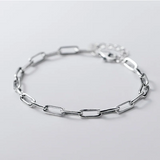 925 Silver Rock Link Chain Charm Bracelet Bangle Hip Hop Jewelry Gift