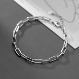 925 Silver Rock Link Chain Charm Bracelet Bangle Hip Hop Jewelry Gift