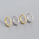 925 Silver Punk Zircon Hoop Earrings Party Jewelry Gift