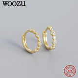 925 Silver Punk Zircon Hoop Earrings Party Jewelry Gift