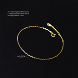 925 Silver Geometric Golden Link Chain Charm Bracelet Wedding Jewelry Gift