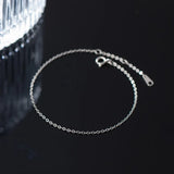 925 Silver Geometric Golden Link Chain Charm Bracelet Wedding Jewelry Gift