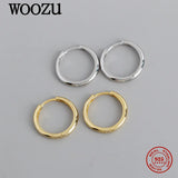 925 Silver Geometric Golden Hoop Earrings French Hip Hop Rock Jewelry Gift