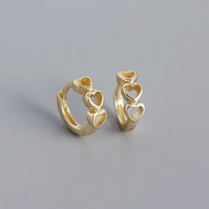 925 Sterling Silver Heart Round Hoop Earrings for Women