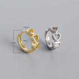 925 Sterling Silver Heart Round Hoop Earrings for Women