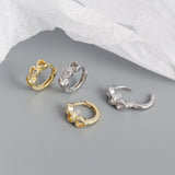 925 Sterling Silver Heart Round Hoop Earrings for Women