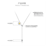 925 Sterling Silver Daisy Link Chain Clavicle Necklace for Women