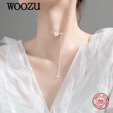 925 Sterling Silver Daisy Link Chain Clavicle Necklace for Women
