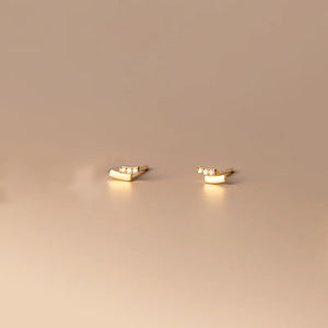 925 Sterling Silver Lightning Zircon Stud Earrings French Hip Hop Jewelry