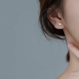 925 Sterling Silver Lightning Zircon Stud Earrings French Hip Hop Jewelry