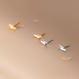 925 Sterling Silver Lightning Zircon Stud Earrings French Hip Hop Jewelry