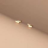 925 Sterling Silver Lightning Zircon Stud Earrings French Hip Hop Jewelry