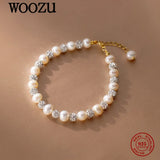 925 Silver Natural Pearl Zircon Chain Bracelet Wedding Jewelry
