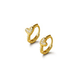 925 Silver Sweet Love Heart Zircon Hoop Earrings Wedding Jewelry Gift
