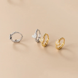 925 Silver Sweet Love Heart Zircon Hoop Earrings Wedding Jewelry Gift