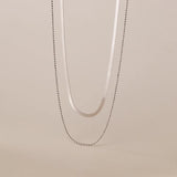 925 Silver Double Snake Bone Beads Clavicle Necklace for Women