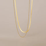925 Silver Double Snake Bone Beads Clavicle Necklace for Women
