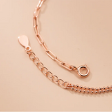 925 Sterling Silver Hollow Love Heart Bracelet for Women
