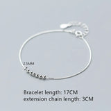 925 Sterling Silver Beads Chain Bracelet For Women