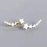 925 Sterling Silver Stars Stud Earrings Wedding Gothic Jewelry Gift