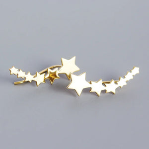 925 Sterling Silver Stars Stud Earrings Wedding Gothic Jewelry Gift
