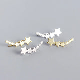 925 Sterling Silver Stars Stud Earrings Wedding Gothic Jewelry Gift