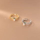 925 Silver Double Pearl Zircon Finger Ring Women Wedding Jewelry