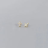 925 Sterling Silver Cross Zircon Stud Earrings for Women
