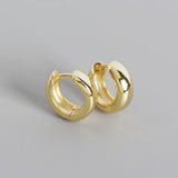 925 Silver Minimalism Golden Hoop Earrings for Women