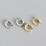 925 Silver Minimalism Golden Hoop Earrings for Women