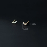 925 Sterling Silver Mini Smile Zircon Piercing Earrings
