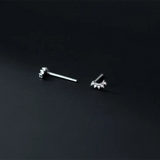 925 Sterling Silver Mini Smile Zircon Piercing Earrings