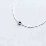925 Silver Round Bead Chain Bracelet for Women