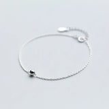 925 Silver Round Bead Chain Bracelet for Women