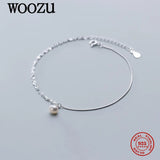 Women's Minimalist 925 Sterling Silver Small Pearl Chain Anklet, Party Gift