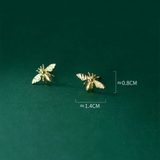 925 Silver Bee Stud Earrings Wedding Punk Student Insect Jewelry