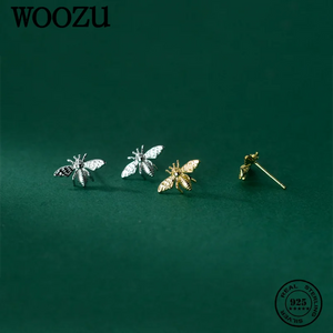 925 Silver Bee Stud Earrings Wedding Punk Student Insect Jewelry