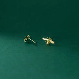 925 Silver Bee Stud Earrings Wedding Punk Student Insect Jewelry