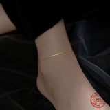 925 Silver Snake Bone Chain Anklet Hip Hop Classic Jewelry Gift
