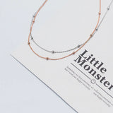 925 Silver Minimalist Beads Choker Necklace for Women