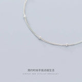 925 Silver Minimalist Beads Chain Bracelet Women Party Jewelry Gift
