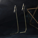 925 Silver Plated Geometric Zircon Long Ear Line for Women