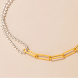 925 Sterling Silver Punk Double Beads Link Chain Bracelets for Women