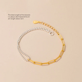925 Sterling Silver Punk Double Beads Link Chain Bracelets for Women